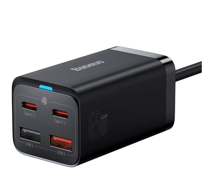 Ładowarka i akumulator BASEUS Ładowarka sieciowa GaN3 Pro 2x USB-C 2x USB-A 65W CCGP040101